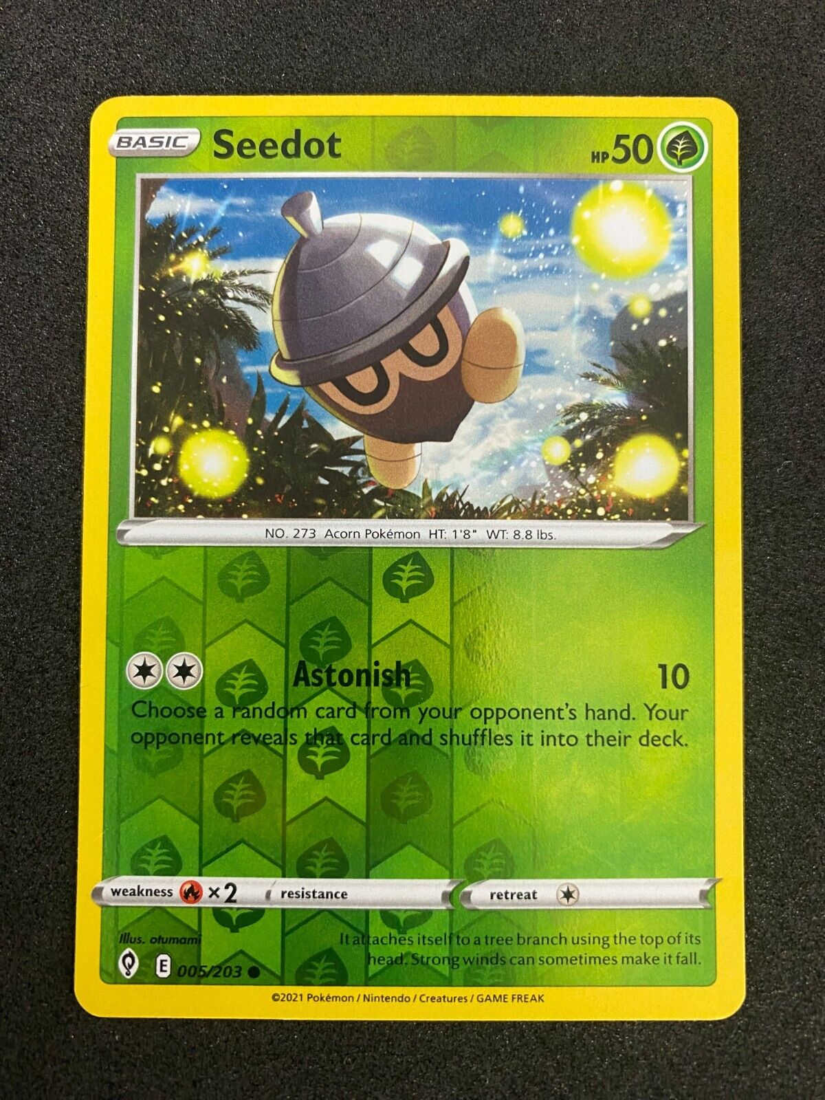 Pokemon Seedot 005/203 Evolving Skies Reverse Holo VLP-NM