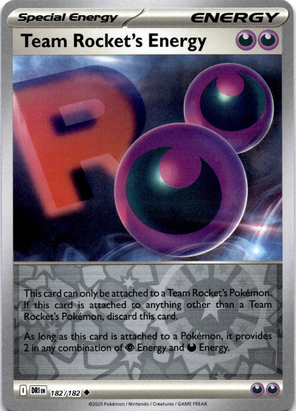 Pokemon Team Rocket's Energy 182/182 Destined Rivals Reverse Holo NM