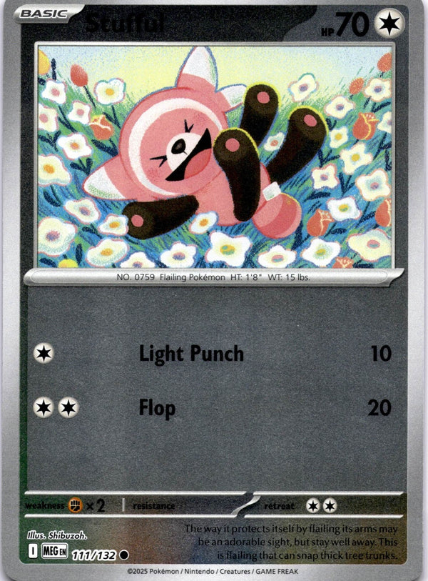 Pokemon Stufful 111/132 Mega Evolution Reverse Holo NM