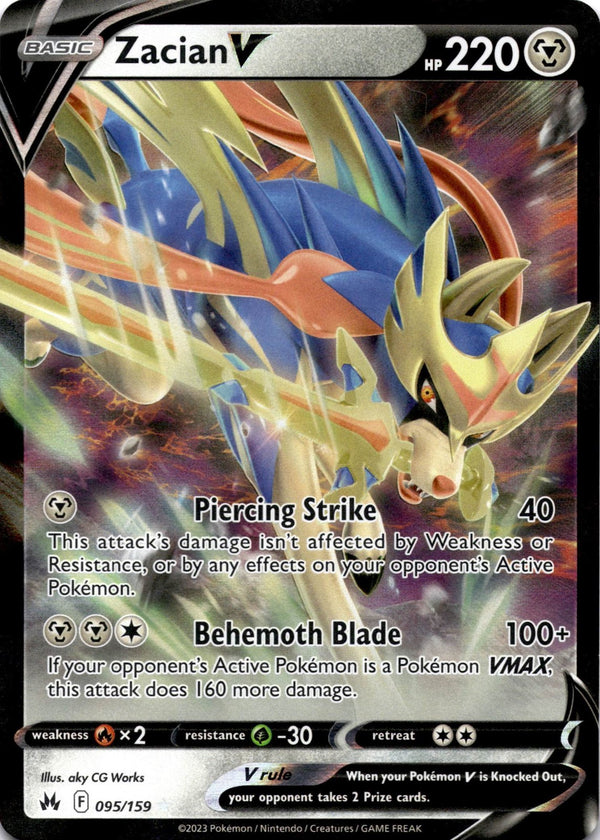 Pokemon Zacian V 095/159 Crown Zenith Full Art Holo NM