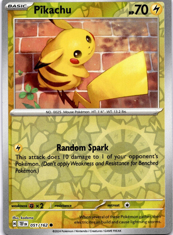 Pokemon Pikachu 051/162 Temporal Forces Reverse Holo NM