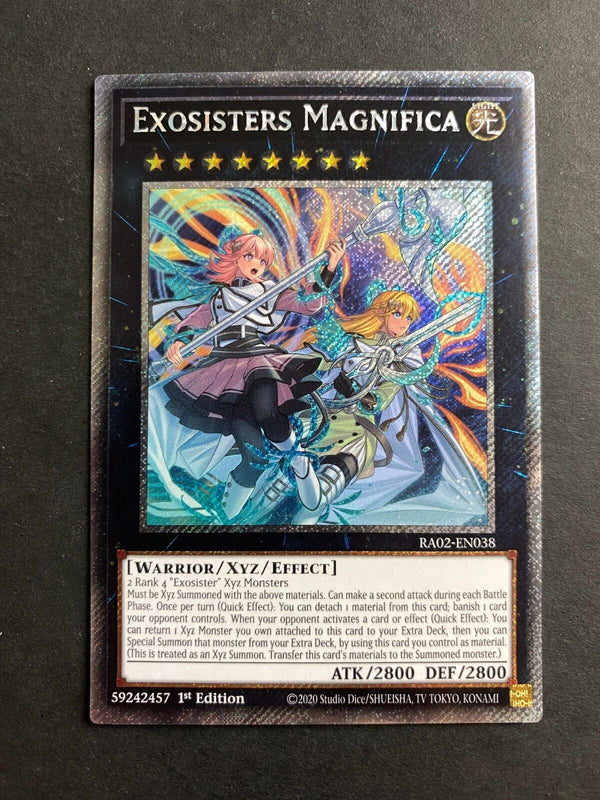 Yugioh Exosisters Magnifica RA02-EN038 Platinum Secret Rare 1st Edition VLP/NM