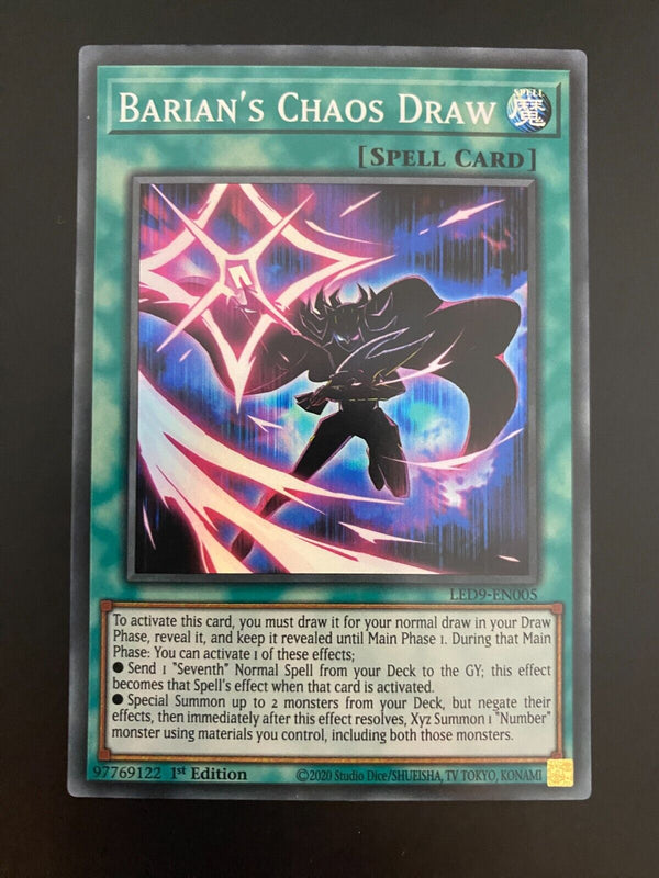 Yugioh Barian's Chaos Draw LED9-EN005 Super Rare 1st Edition NM/MINT