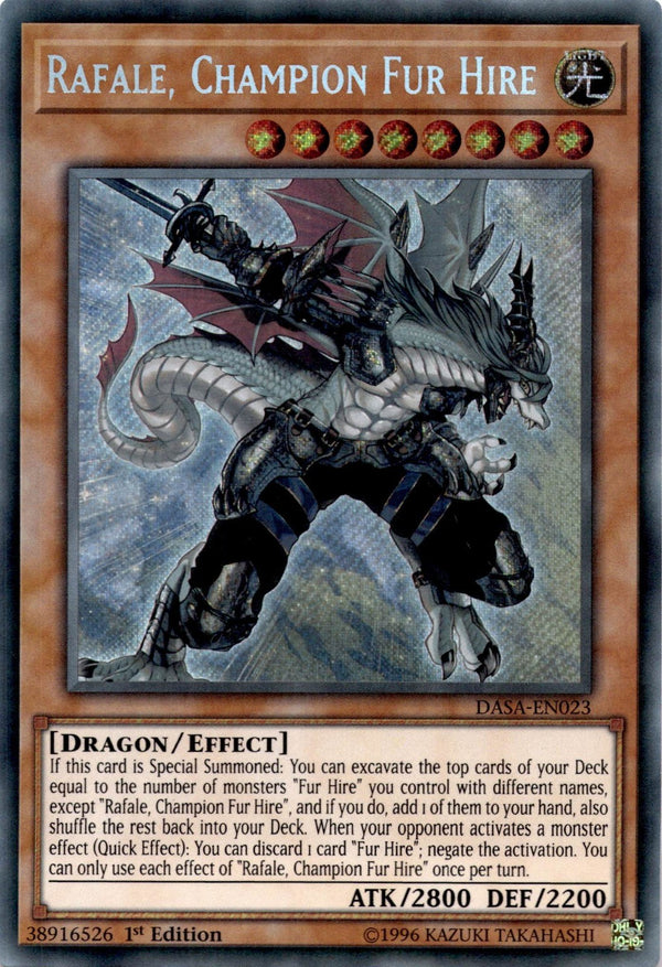 Yugioh Rafale, Champion Fur Hire DASA-EN023 Secret Rare 1st Edition NM