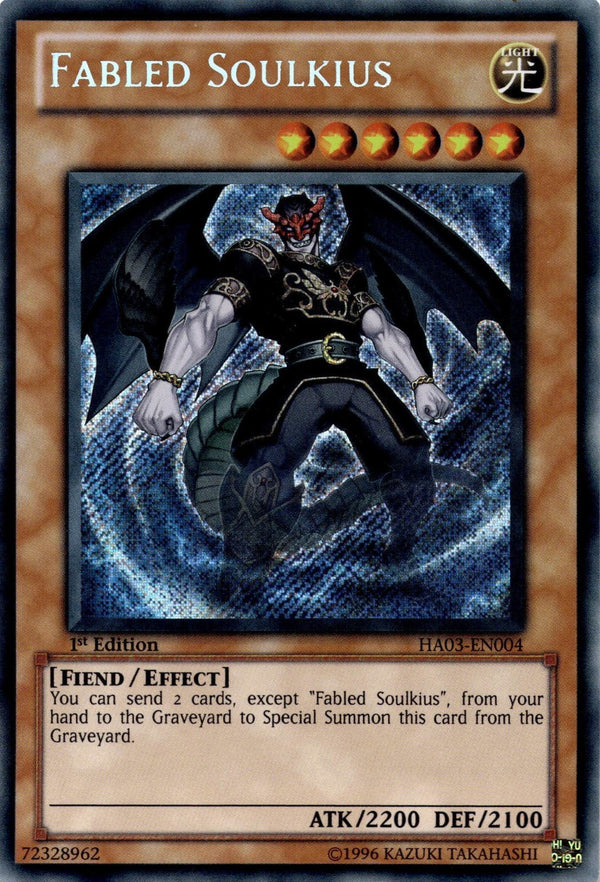 Yugioh Fabled Soulkius HA03-EN004 Secret Rare 1st Edition NM