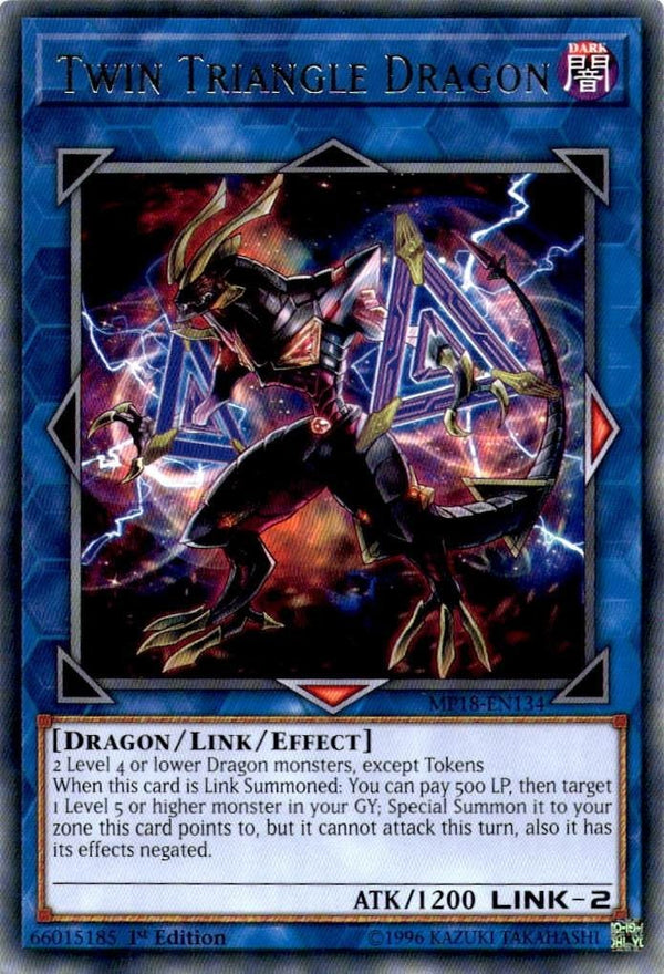 Yugioh Twin Triangle Dragon MP18-EN134 Rare 1st Edition NM