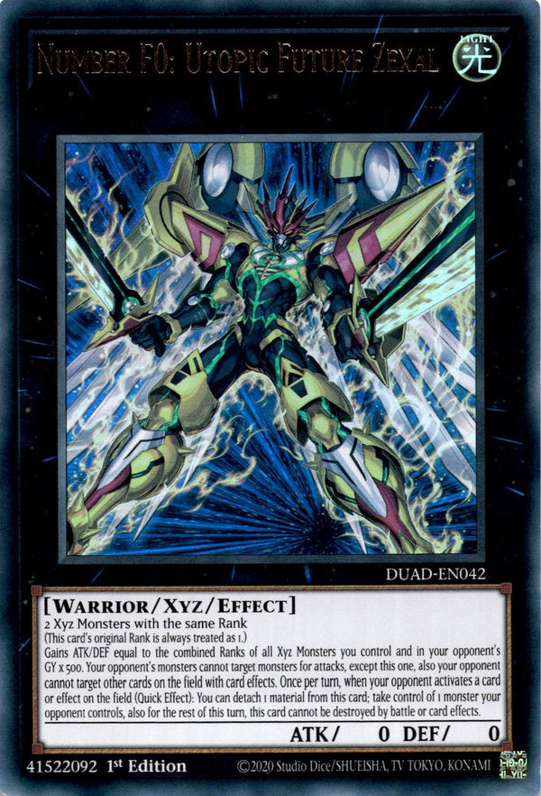 Yugioh Number F0: Utopic Future Zexal DUAD-EN042 Ultra Rare 1st Edition VLP/NM