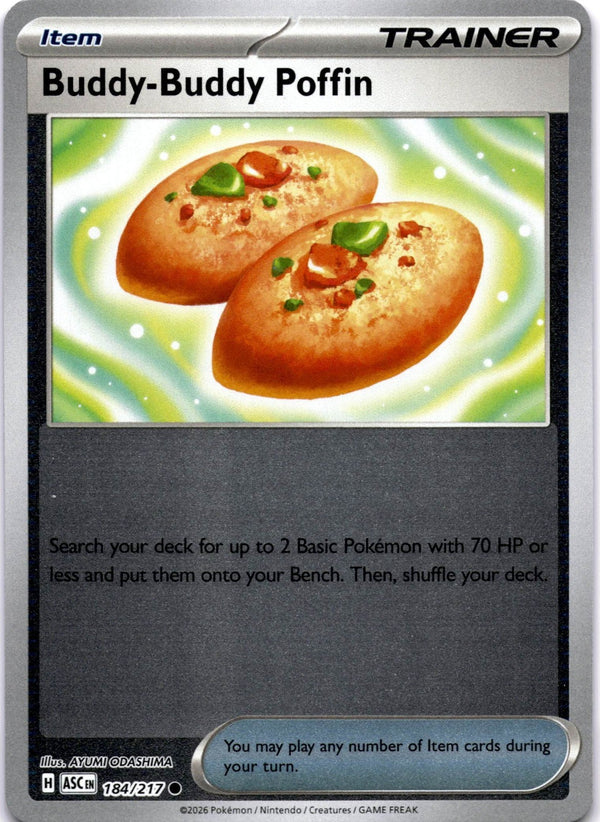 Pokemon Buddy-Buddy Poffin 184/217 Ascended Heroes Reverse Holo NM