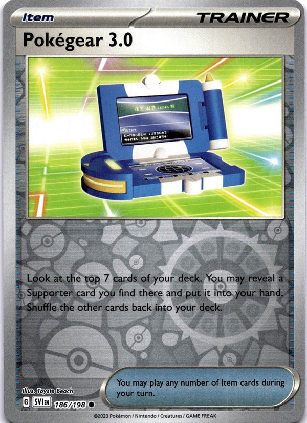 Pokemon Pokegear 3.0 186/198 Scarlet Violet Base Reverse Holo NM