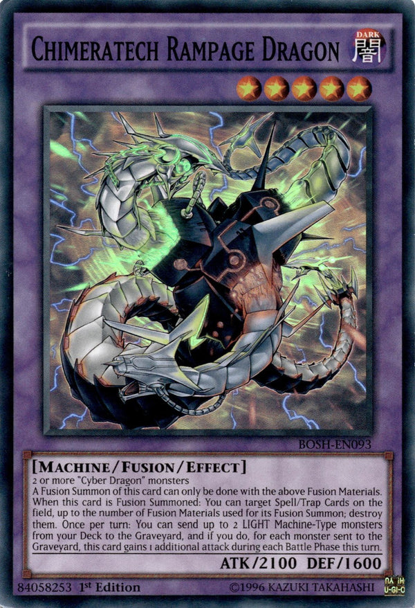 Yugioh Chimeratech Rampage Dragon BOSH-EN093 Super Rare 1st Edition HP/MP