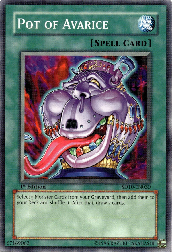 Yugioh Pot of Avarice SD10-EN030 Common 1st Edition LP