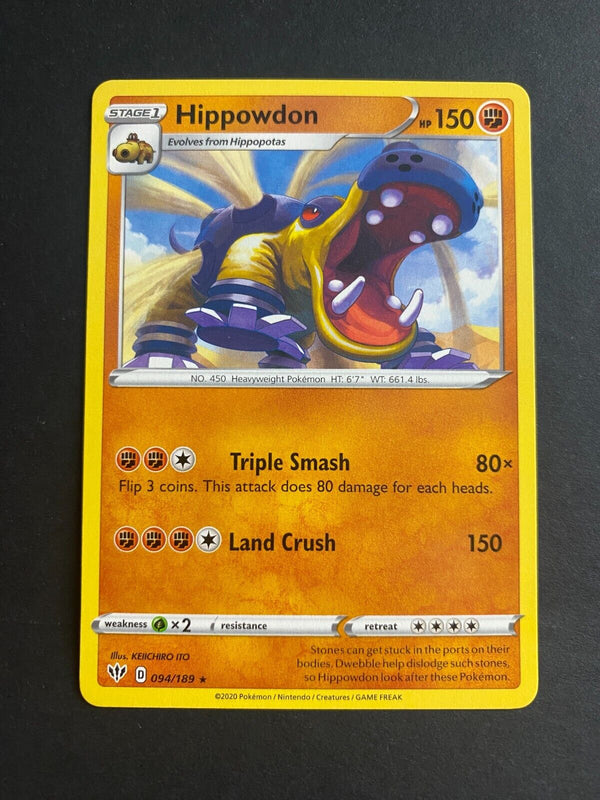 Pokemon Hippowdon 094/189 Darkness Ablaze Rare Non Holo NM