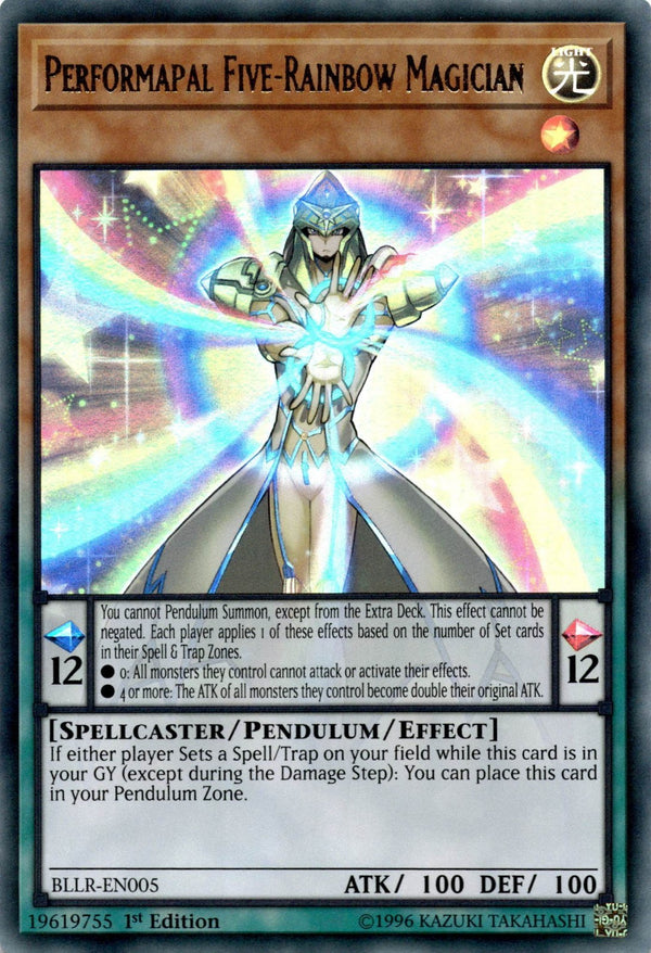 Yugioh Performapal Five-Rainbow Magician BLLR-EN005 Ultra Rare 1st Edi VLP/NM