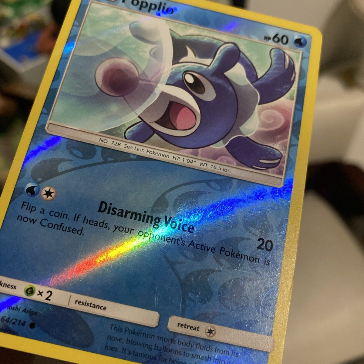 Pokemon Popplio 64/214 Lost Thunder Reverse Holo MP