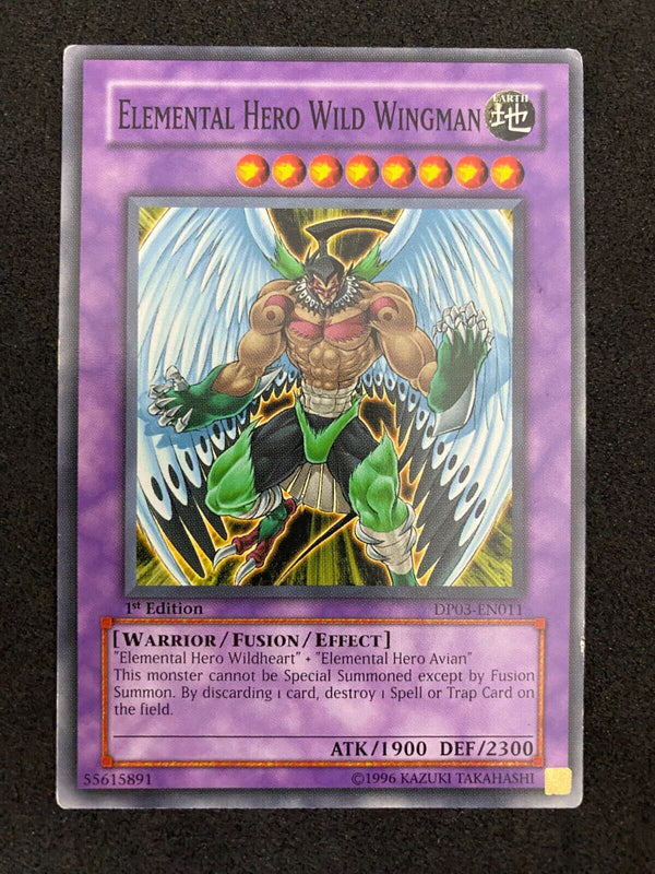 Yugioh Elemental Hero Wild Wingman DP03-EN011 1st Edition Common LP