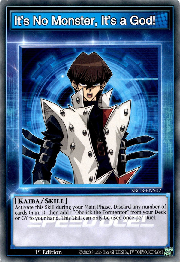 Yugioh It's No Monster, It's a God! SBCB-ENS02 Speed Duel Common 1st Edition NM