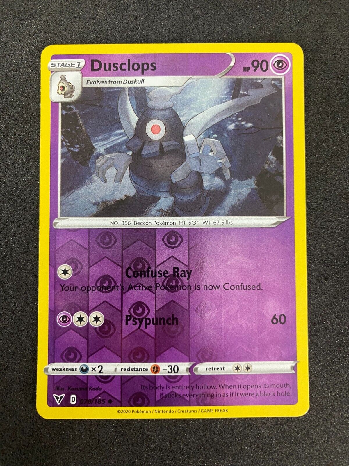 Pokemon Dusclops 070/185 Vivid Voltage Reverse Holo NM