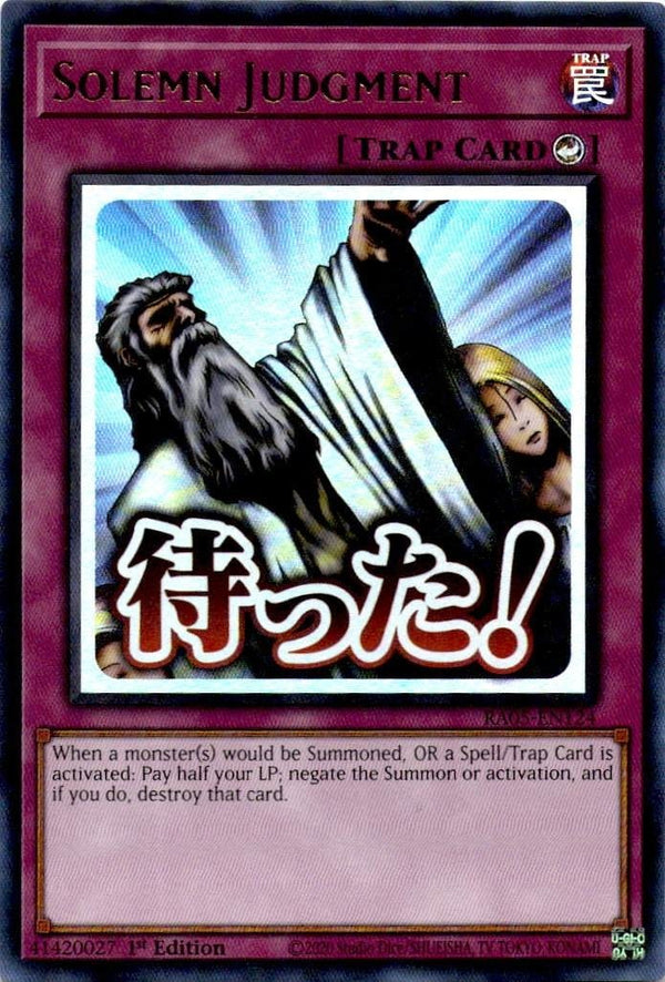 Yugioh Solemn Judgment RA05-EN124 NA Print Ultra Rare 1st Edition NM