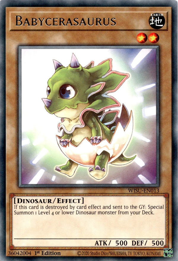Yugioh Babycerasaurus WISU-EN013 Rare 1st Edition NM