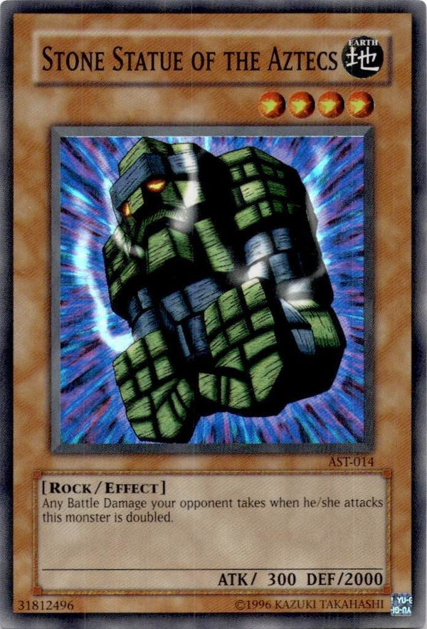 Yugioh Stone Statue of the Aztecs AST-014 Super Rare Unlimited Edition VLP/NM