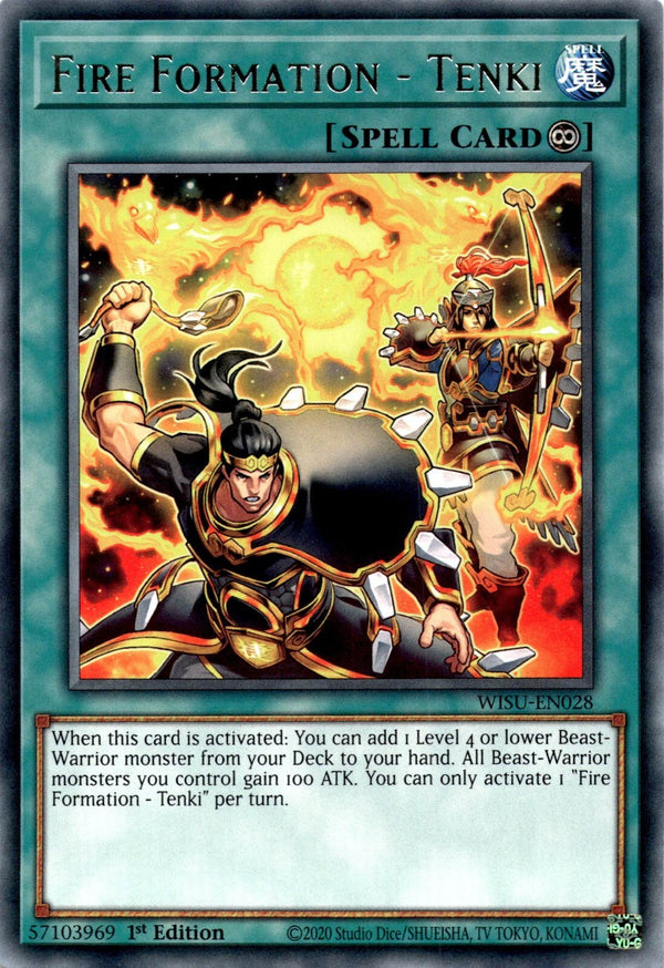 Yugioh Fire Formation - Tenki WISU-EN028 Rare 1st Edition NM