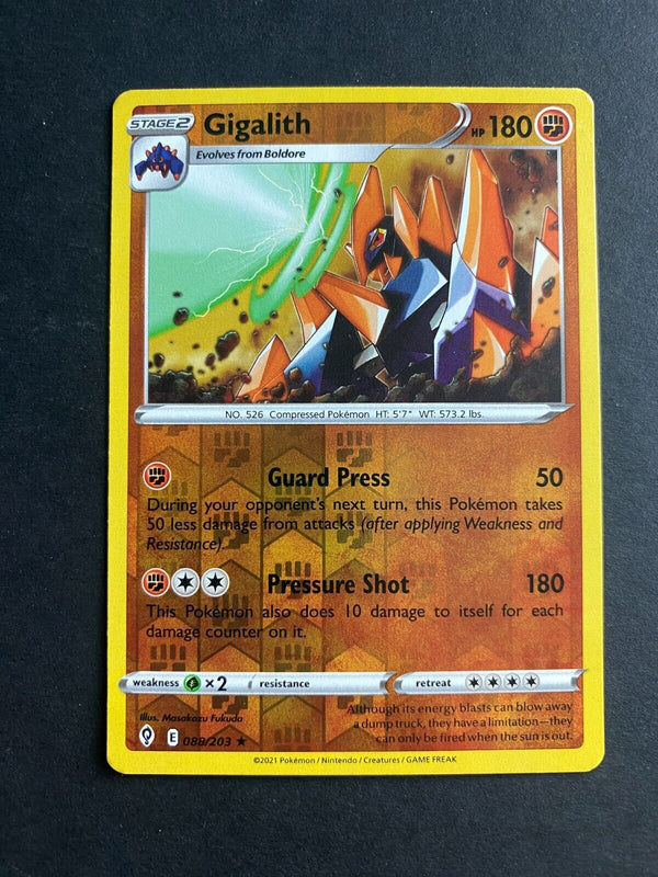 Pokemon Gigalith 088/203 Evolving Skies Reverse Holo LP/NM