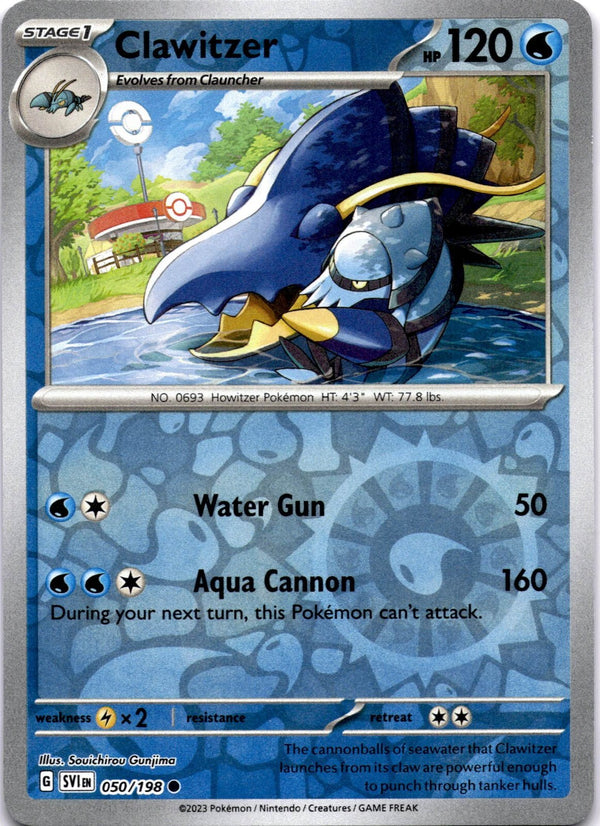 Pokemon Clawitzer 050/198 Scarlet Violet Base Reverse Holo LP/NM