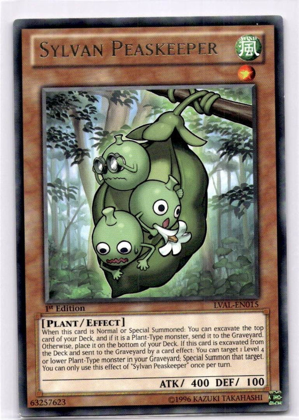Yugioh Sylvan Peaskeeper LVAL-EN015 Rare 1st Edition VLP/NM