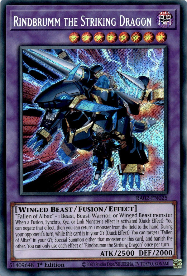 Yugioh Rindbrumm the Striking Dragon RA02-EN025 Secret Rare 1st Edition NM