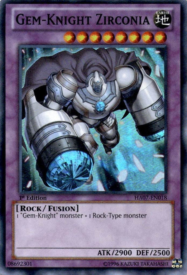 Yugioh Gem-Knight Zirconia HA07-EN018 Super Rare 1st Edition NM