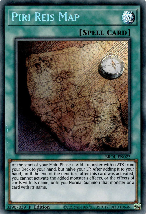 Yugioh Piri Reis Map BROL-EN023 Secret Rare 1st Edition VLP/NM
