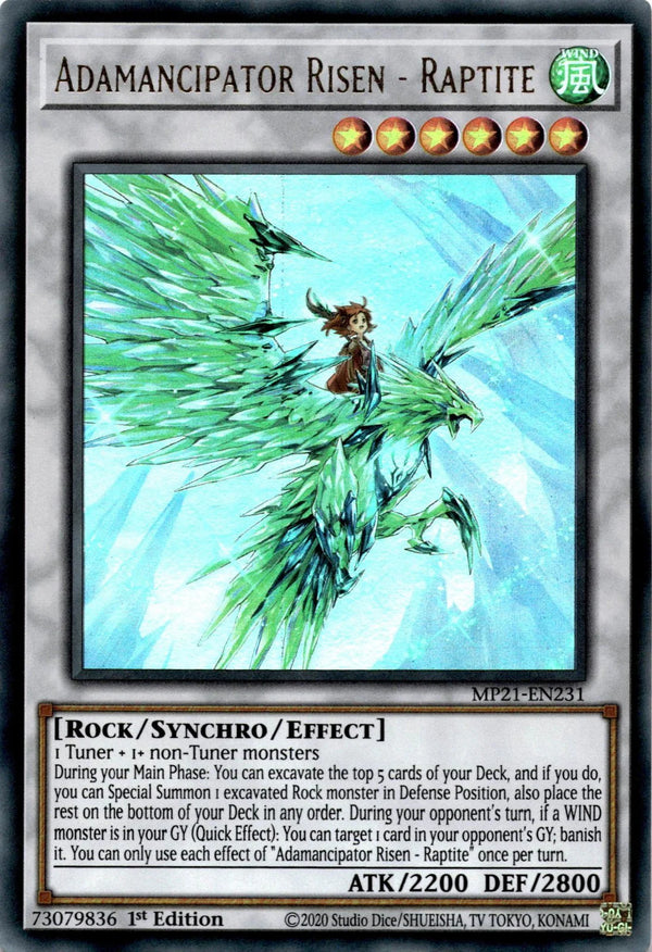 Yugioh Adamancipator Risen - Raptite MP21-EN231 Ultra Rare 1st Edition NM