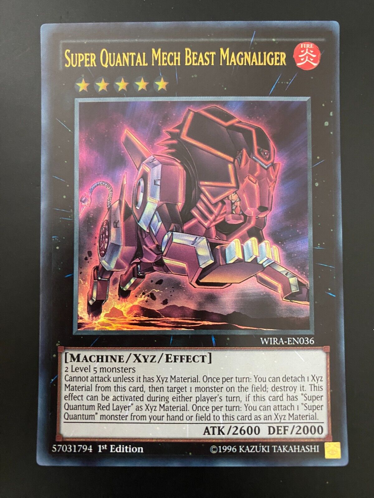 Yugioh Super Quantal Mech Beast Magnaliger WIRA-EN036 Ultra Rare 1st Edition NM