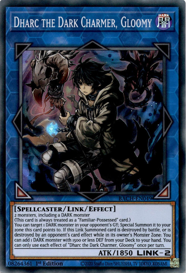 Yugioh Dharc the Dark Charmer, Gloomy BACH-EN049 Super Rare 1st Edition NM