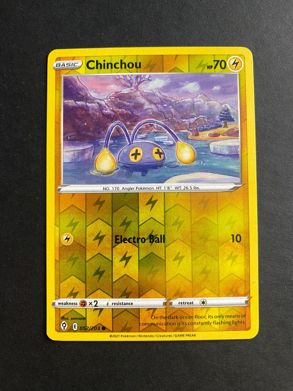 Pokemon Chinchou 052/203 Evolving Skies Reverse Holo LP/NM