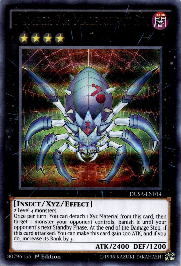 Yugioh Number 70: Malevolent Sin DUSA-EN014 Ultra Rare 1st Edition NM