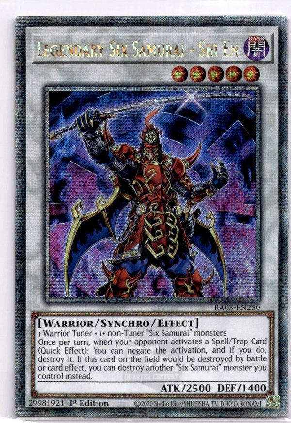 Yugioh Legendary Six Samurai - Shi En RA03-EN250 Quarter Century Rare 1st Ed NM