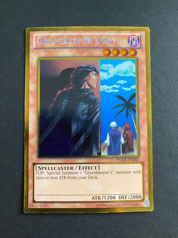 Yugioh Gravekeeper's Spy PGLD-EN082 Gold Rare Unlimited Edition HP