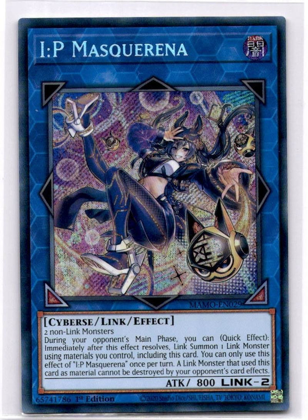 Yugioh I:P Masquerena MAMO-EN029 Secret Rare 1st Edition NM