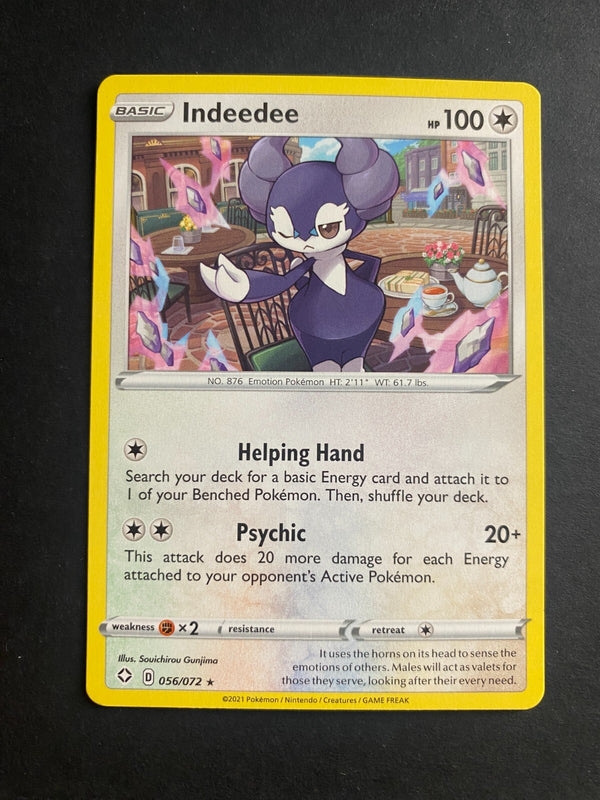 Pokemon Indeedee 056/072 Shining Fates Rare Non Holo NM