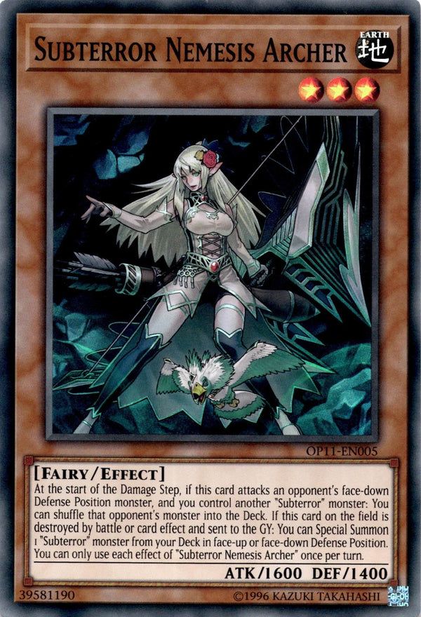Yugioh Subterror Nemesis Archer OP11-EN005 Super Rare Unlimited Edition NM