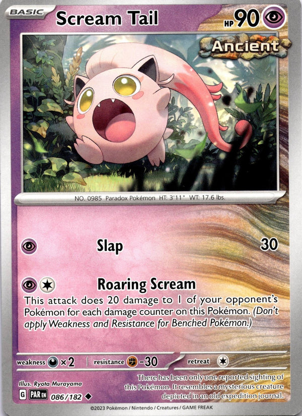 Pokemon Scream Tail 086/182 Paradox Rift Non Holo NM