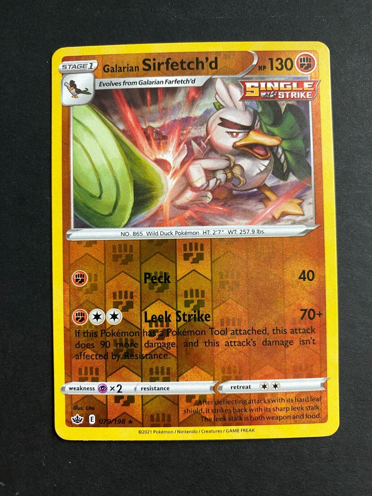 Pokemon Galarian Sirfetch'd 079/198 Chilling Reign Reverse Holo NM