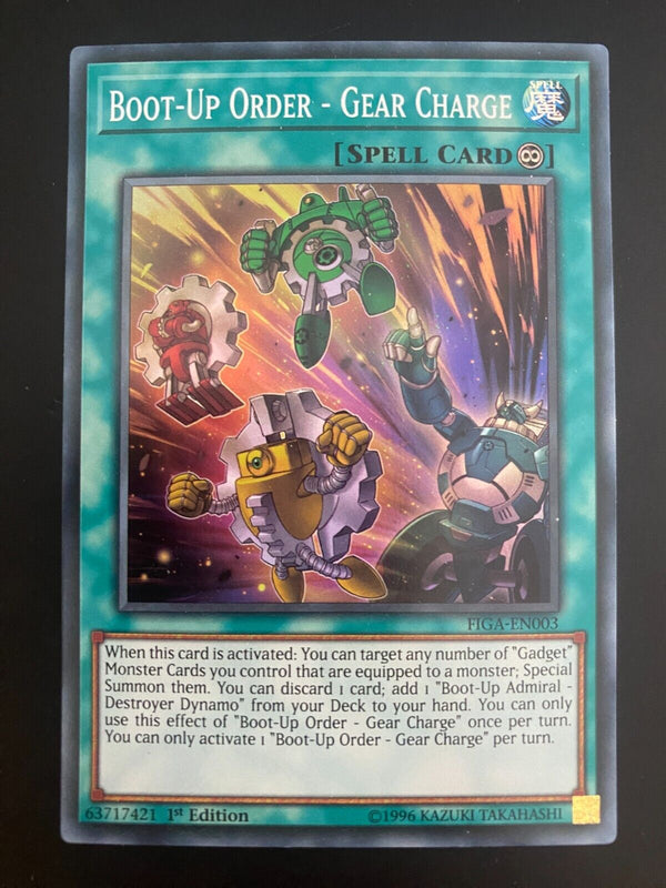 Yugioh Boot-Up Order - Gear Charge FIGA-EN003 1st Edition Super Rare NM/MINT