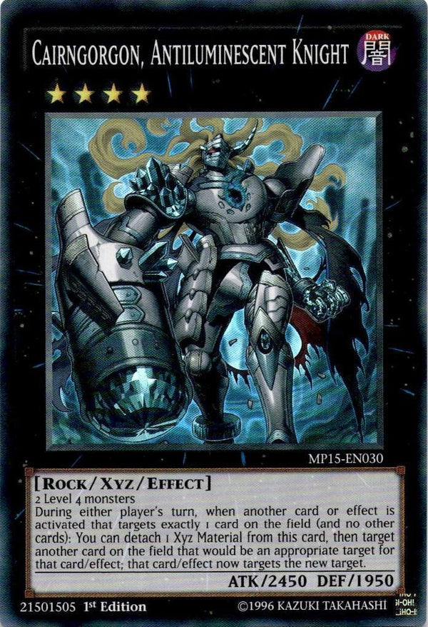 Yugioh Cairngorgon, Antiluminescent Knight MP15-EN030 Super Rare 1st Edition NM
