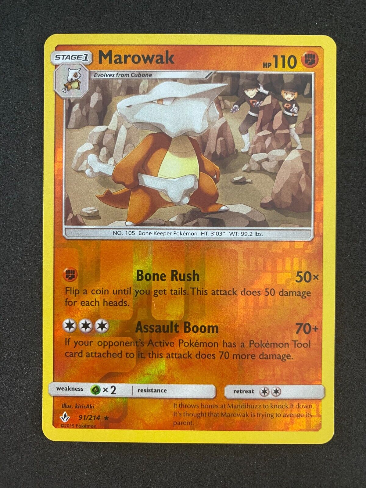 Pokemon Marowak 91/214 Unbroken Bonds Reverse Holo NM