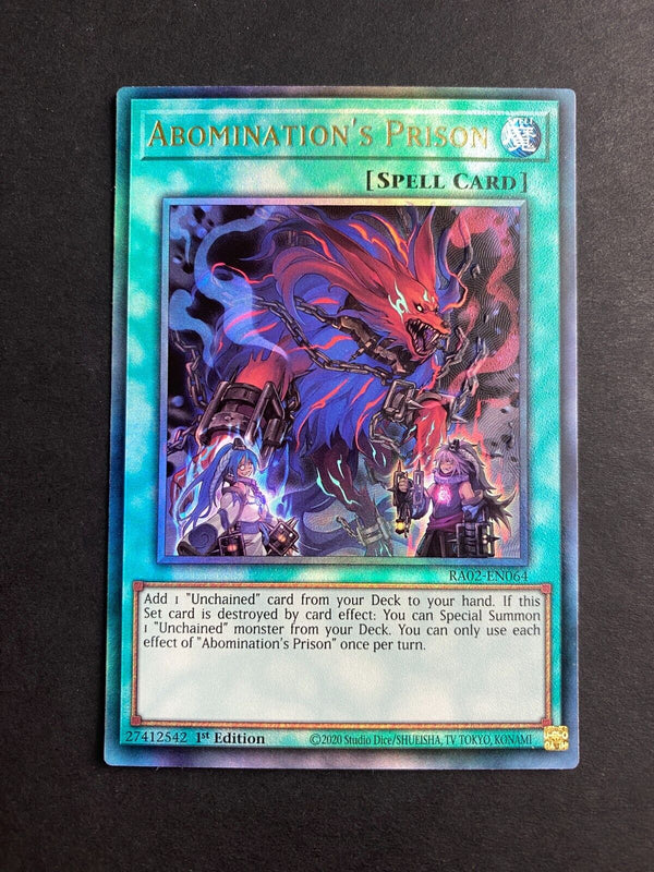 Yugioh Abomination's Prison RA02-EN064 Prismatic Ultimate Rare 1st Edition NM