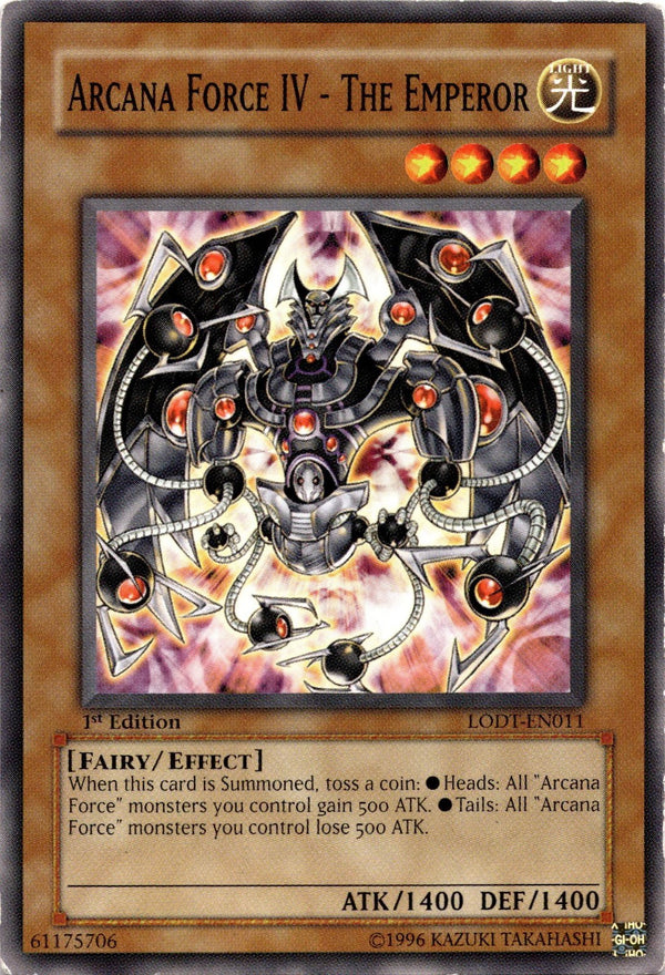 Yugioh Arcana Force IV - The Emperor LODT-EN011 Common 1st Edition DAMAGED