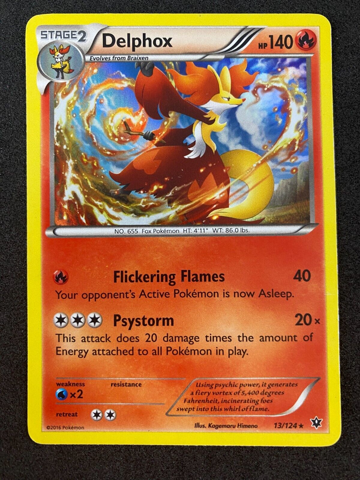 Pokemon Delphox 13/124 Fates Collide Holo LP