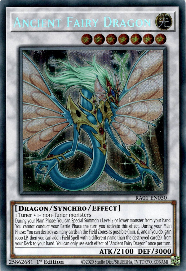 Yugioh Ancient Fairy Dragon RA01-EN030 Secret Rare 1st Edition NM